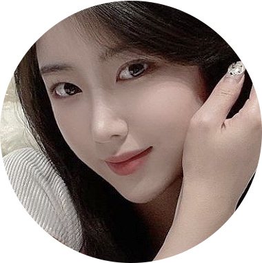 반버선 코라인 예시 — 볼에 손을 댄 여성 얼굴(동그라미 사진)